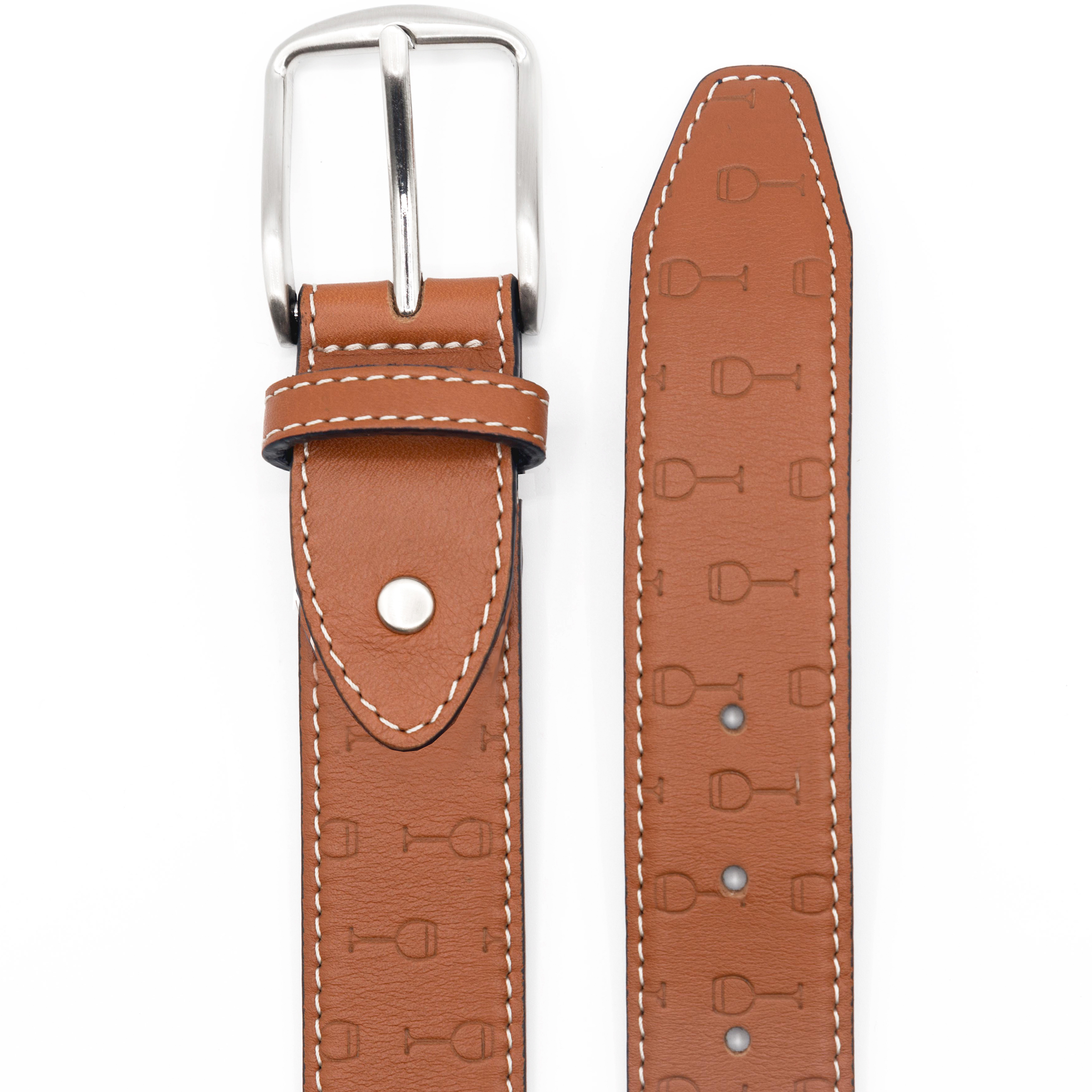OPTIMISM - Mens Leather Belt with Glass of Wine