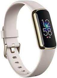 Fitbit Luxe Lunar White/Soft Gold Fitness + Wellness Tracker Limited Edition Gift Bundle