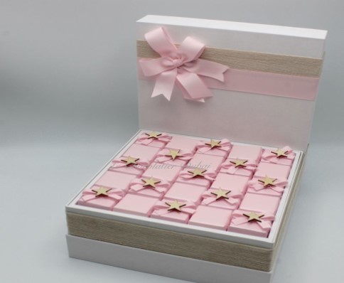 Baby girl stars decorated chocolate box