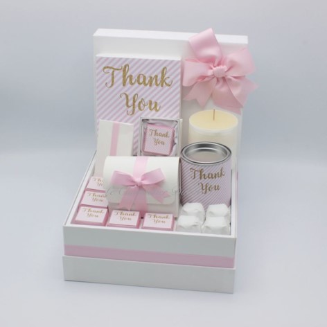 Luxury striped thank you chocolate & sweets hamper  