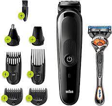 Braun trimmer MGK5260, 8-in-1 trimmer, Beard, Body & hair clipper 6 attachments and Gillette Fusion5 ProGlide razor.